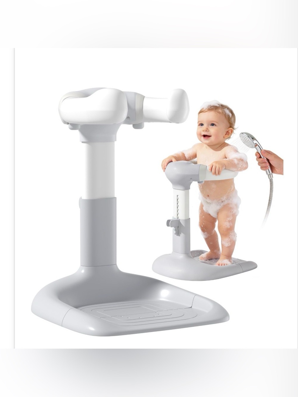 Baby Shower Stand With Anti-Pinch Silicone & Anti-Slip Base